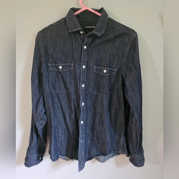 Express Chambray Button Down Shirt - Picture 1 of 4